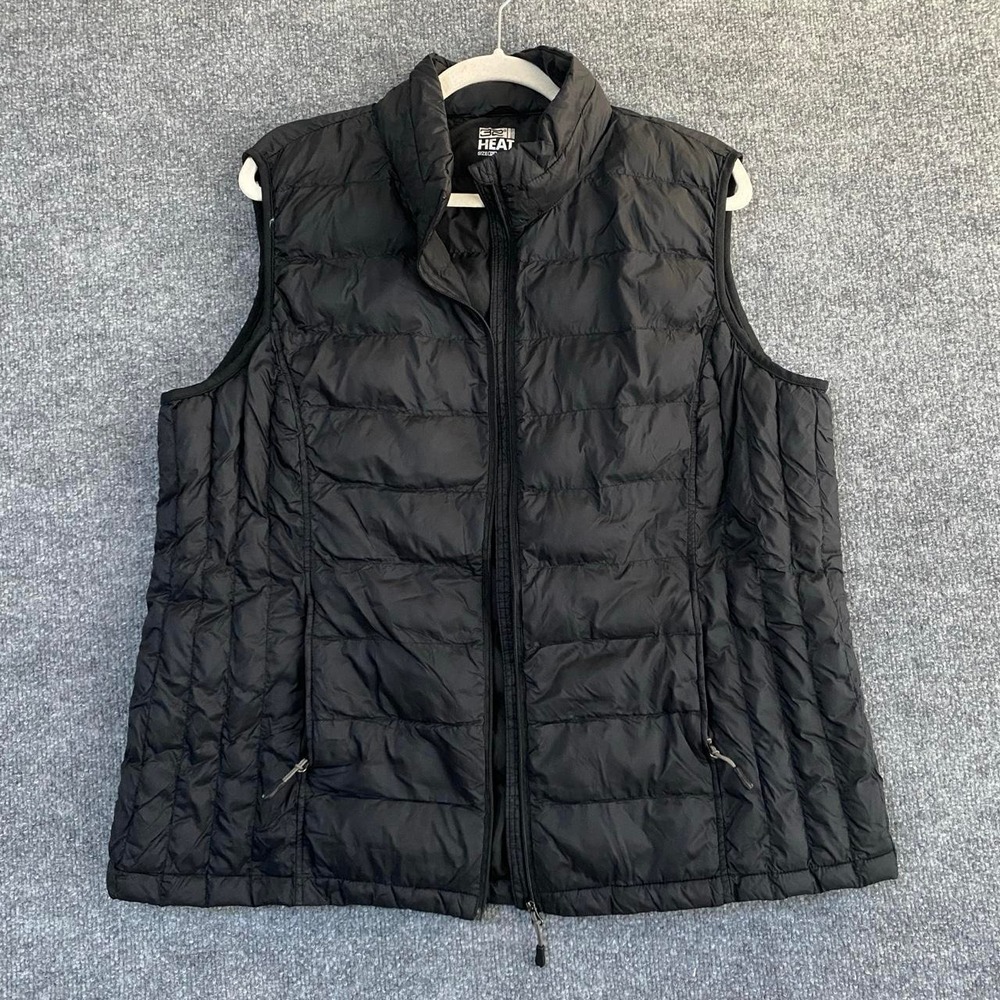 32 DEGREES HEAT BLACK PUFFER VEST SLEEVELESS ZIP UP POCKETS OUTDOOR GORPCORE
